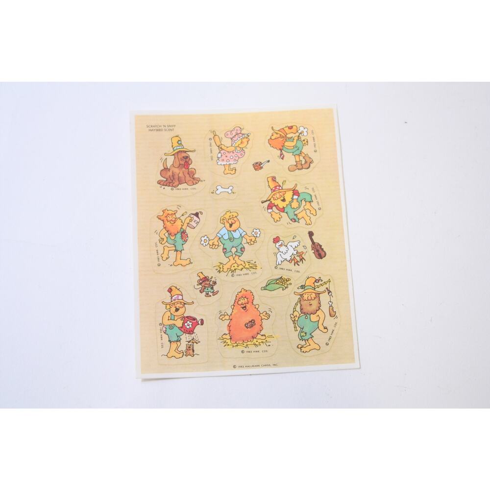 Hayseed Farmer, Scratch and Sniff, Sticker Sheet, 1983, Hallmark ~ 250507-WH 232